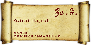Zsirai Hajnal névjegykártya